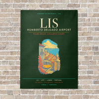 Thumbnail for Lisbon Humberto Delgado Airport LIS - Canvas Framed - Dark Green