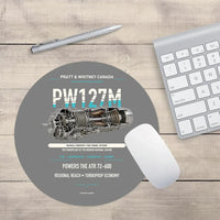 Thumbnail for PW127M design on gray round mouse pad