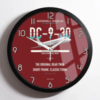 Thumbnail for McDonnell Douglas DC-9-30 design on dark red framed wall clock
