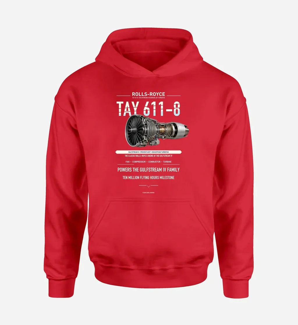 TAY 611-8 design on red hoodie single side