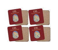Thumbnail for Erbil International Airport (EBL) design on dark red 4 pieces set coaster