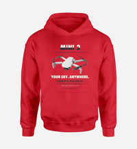Thumbnail for DJI Mini 2 design on red hoodie single side