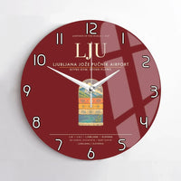 Thumbnail for Ljubljana Joze Pucnik Airport LJU Wall-Clock No-Frame - Dark Red