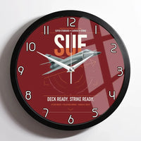 Thumbnail for Dassault Super Étendard design on dark red framed wall clock