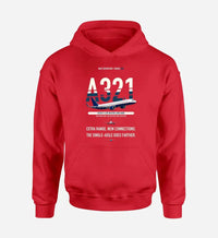Thumbnail for Airbus A321XLR design on red hoodie single side