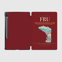 Thumbnail for Manas International Airport (FRU) design on dark red samsung tablet tablet case