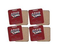 Thumbnail for Bombardier Learjet 60XR design on dark red 4 pieces set coaster