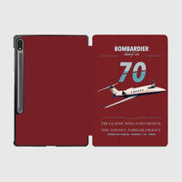 Thumbnail for Bombardier Learjet 70 design on dark red samsung tablet tablet case