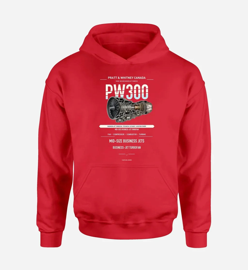 PW300 design on red hoodie single side