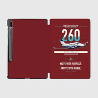 Thumbnail for Beechcraft King Air 260 design on dark red samsung tablet tablet case