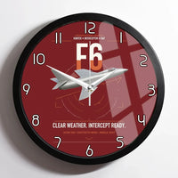 Thumbnail for Hawker Hunter F6 design on dark red framed wall clock