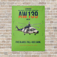 Thumbnail for Leonardo AW139 vertical canvas print - no frame - light green background