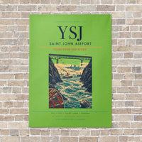 Thumbnail for Saint John Airport YSJ vertical canvas print - no frame - light green background