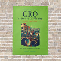 Thumbnail for Groningen Airport Eelde GRQ vertical canvas print - no frame - light green background