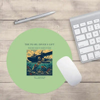 Thumbnail for VINTAGE G4271 - The Pearl Diver's Lift - Designed Mouse Pads design on lightgreen round