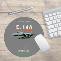 Thumbnail for F-14A Tomcat Defend The Fleet design on gray round mouse pad