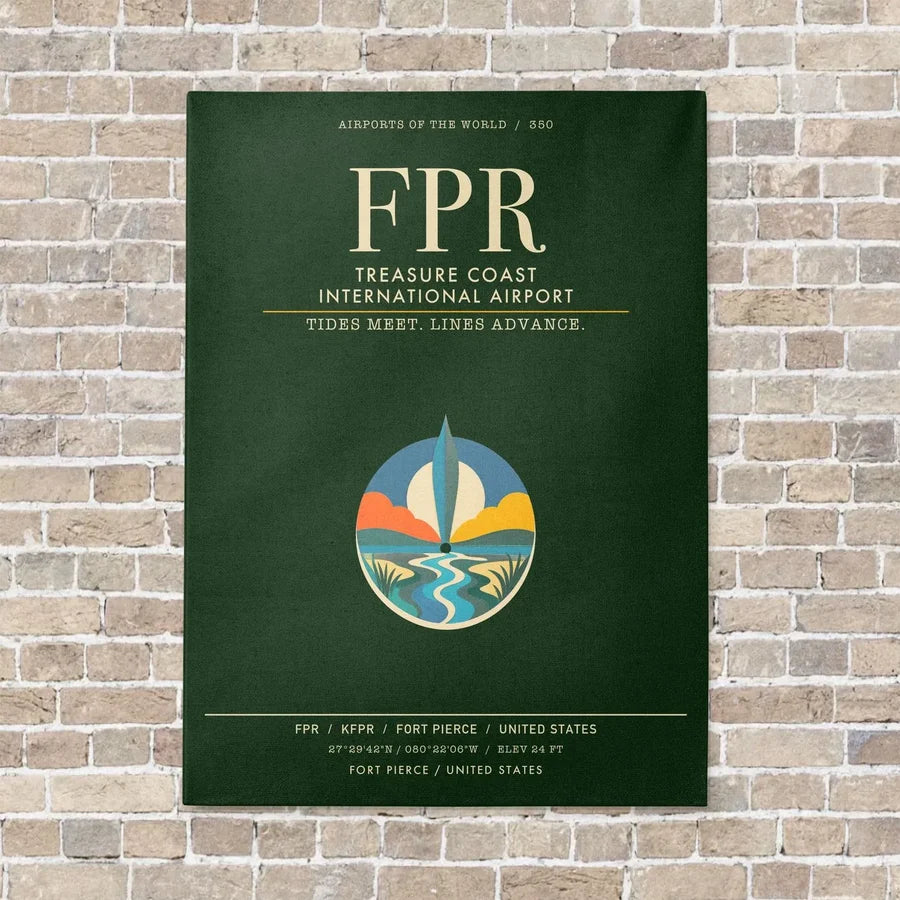 Treasure Coast International Airport FPR - Canvas Framed - Dark Green