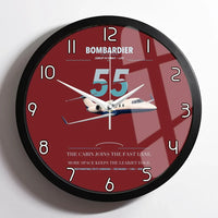 Thumbnail for Bombardier Learjet 55 design on dark red framed wall clock