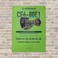 Thumbnail for CF6-80E1 vertical canvas print - no frame - light green background