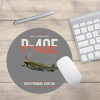 Thumbnail for P-40E Warhawk design on gray round mouse pad