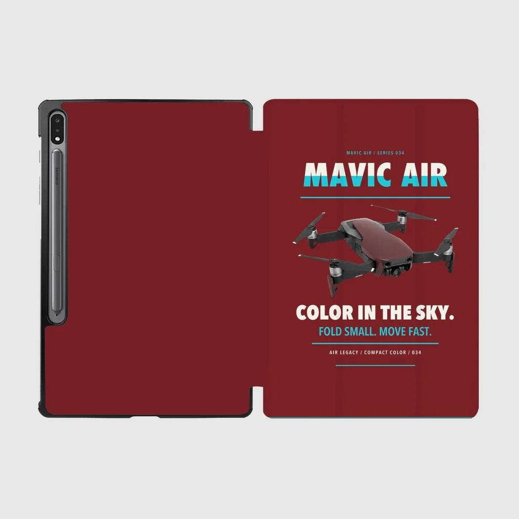 DJI Mavic Air design on dark red samsung tablet tablet case