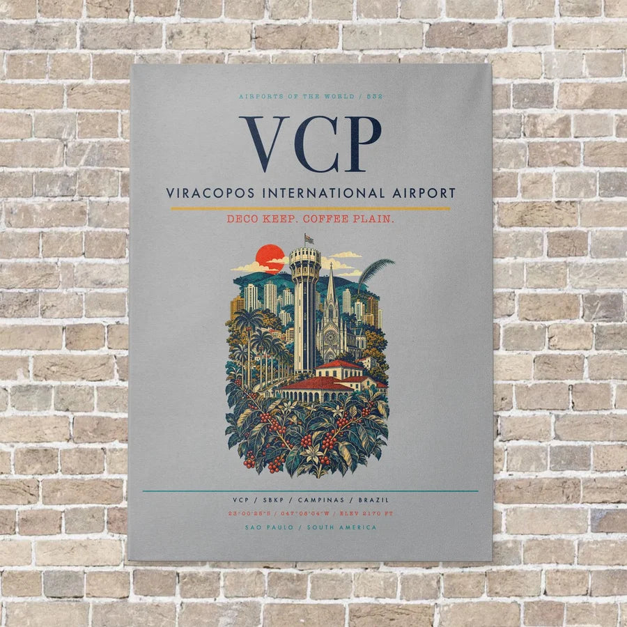 Viracopos International Airport VCP - Canvas No Frame - Light Gray