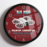 Thumbnail for DJI Neo design on dark red framed wall clock