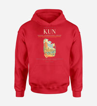 Thumbnail for Kaunas International Airport (KUN) design on red hoodie single-side print