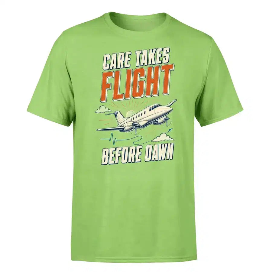SIGNAL 564 - Care Takes Flight Before Dawn - Premium T-Shirt design on light green premium t shirt