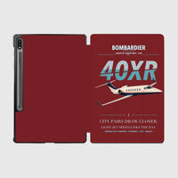Thumbnail for Bombardier Learjet 40XR design on dark red samsung tablet tablet case