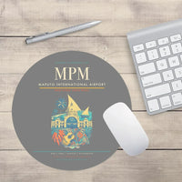 Thumbnail for Maputo International Airport (MPM) design on gray round mouse pad