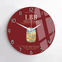 Thumbnail for Lubbock Preston Smith International Airport LBB Wall-Clock No-Frame - Dark Red