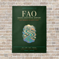 Thumbnail for Gago Coutinho Airport Faro FAO - Canvas Framed - Dark Green