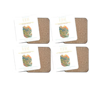 Thumbnail for Edinburgh Airport EDI - Firth Stone Heather Crest Coaster 4-Pieces-Set - White