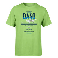 Thumbnail for Diamond DA40 design on light green t-shirt, single-side print