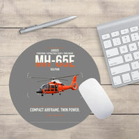Thumbnail for Airbus MH-65E Dolphin design on gray round mouse pad