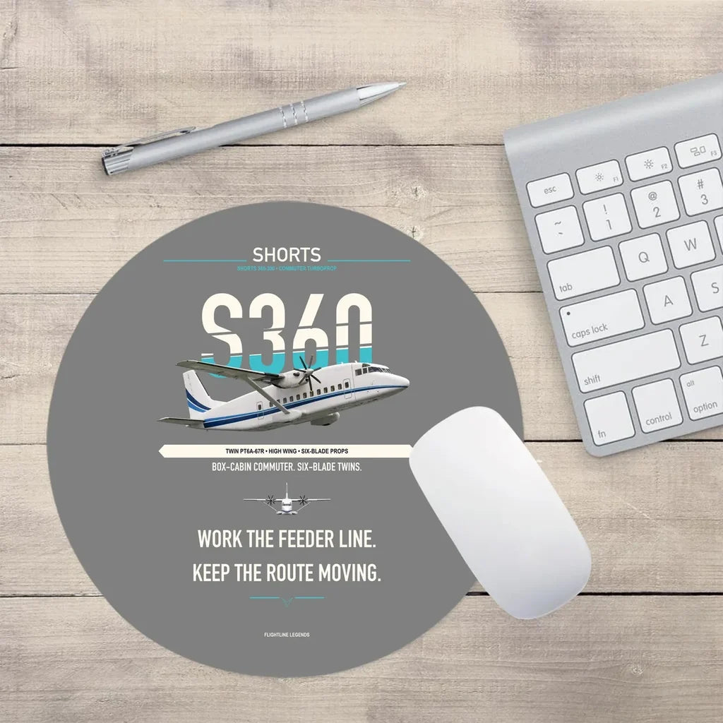 Shorts 360-300 design on gray round mouse pad