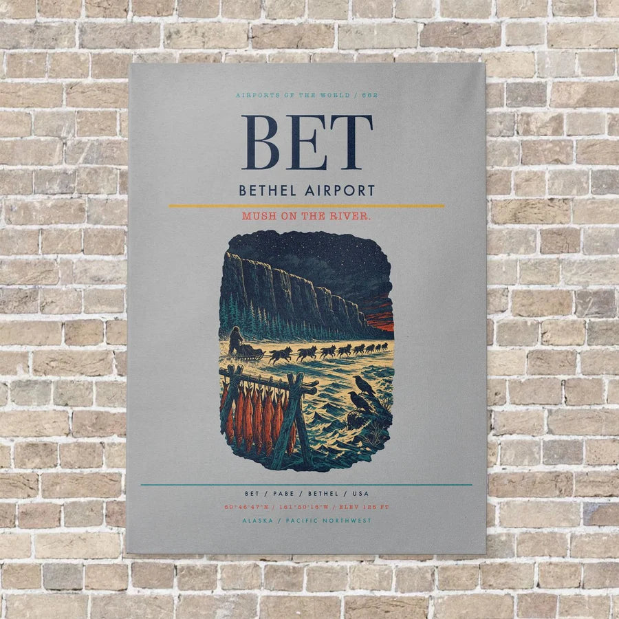Bethel Airport BET - Canvas No Frame - Light Gray