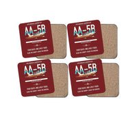 Thumbnail for Grumman American AA-5B Tiger design on dark red 4 pieces set coaster