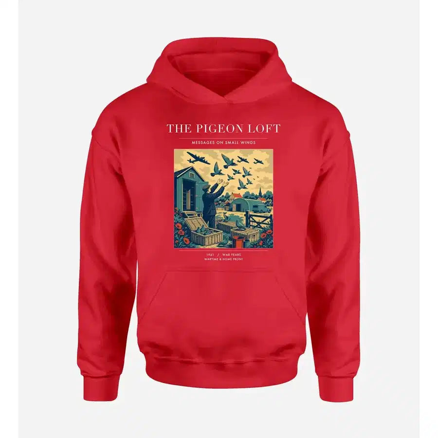 VINTAGE G4526 - The Pigeon Loft - Premium Hoodie design on red premium