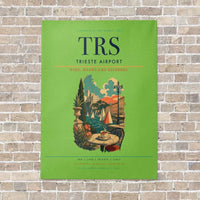 Thumbnail for Trieste Airport TRS vertical canvas print - no frame - light green background