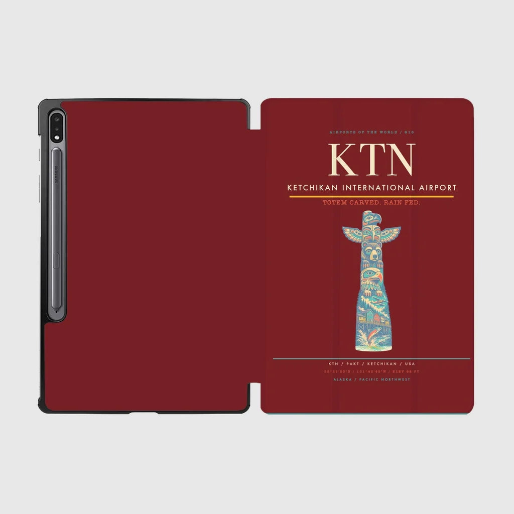 Ketchikan International Airport (KTN) design on dark red samsung tablet tablet case