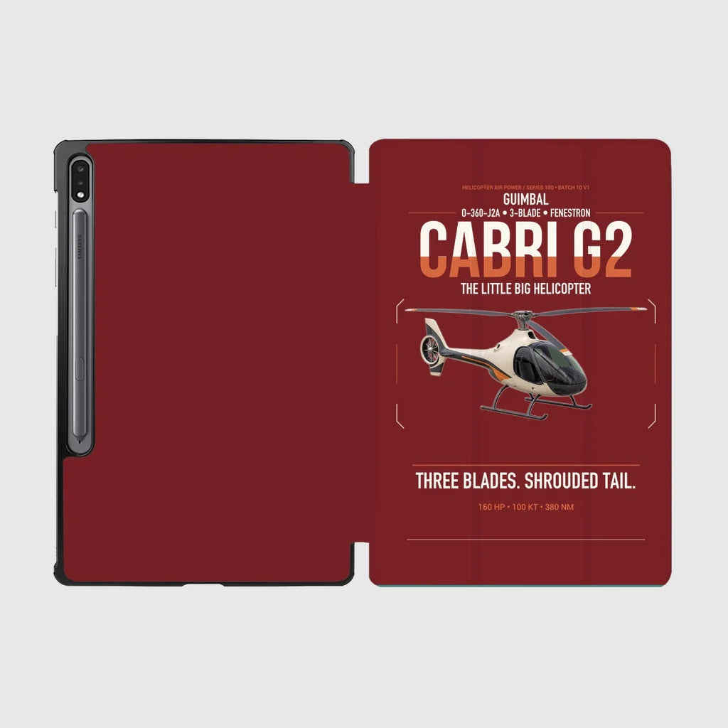 Guimbal Cabri G2 design on dark red samsung tablet tablet case