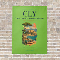 Thumbnail for Calvi - Sainte-Catherine Airport CLY vertical canvas print - no frame - light green background