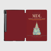Thumbnail for Mandalay International Airport (MDL) design on dark red samsung tablet tablet case