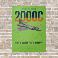 Thumbnail for Dassault Mirage 2000C RDI vertical canvas print - no frame - light green background