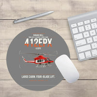 Thumbnail for SUBARU Bell 412EPX design on gray round mouse pad