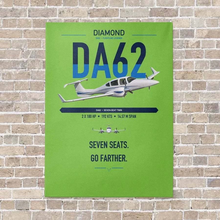 Diamond DA62 vertical canvas print - no frame - light green background