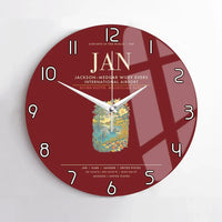 Thumbnail for JacksonMedgar Wiley Evers International Airport JAN Wall-Clock No-Frame - Dark Red