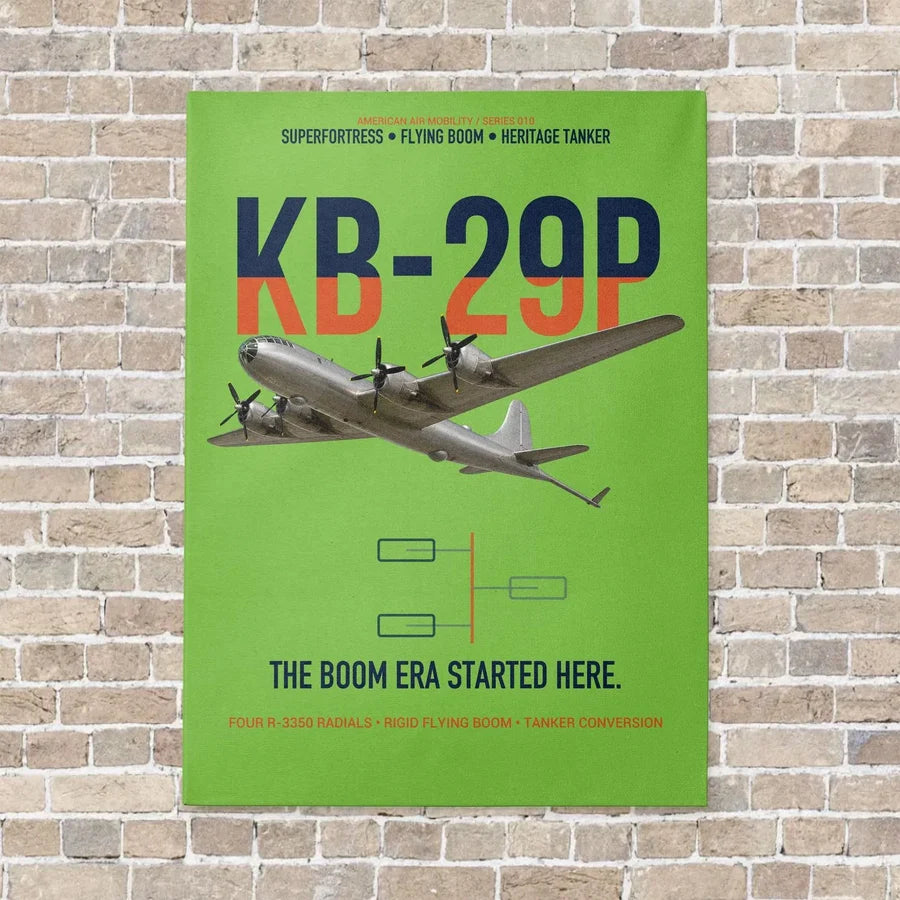 KB-29P SUPERFORTRESS vertical canvas print - no frame - light green background